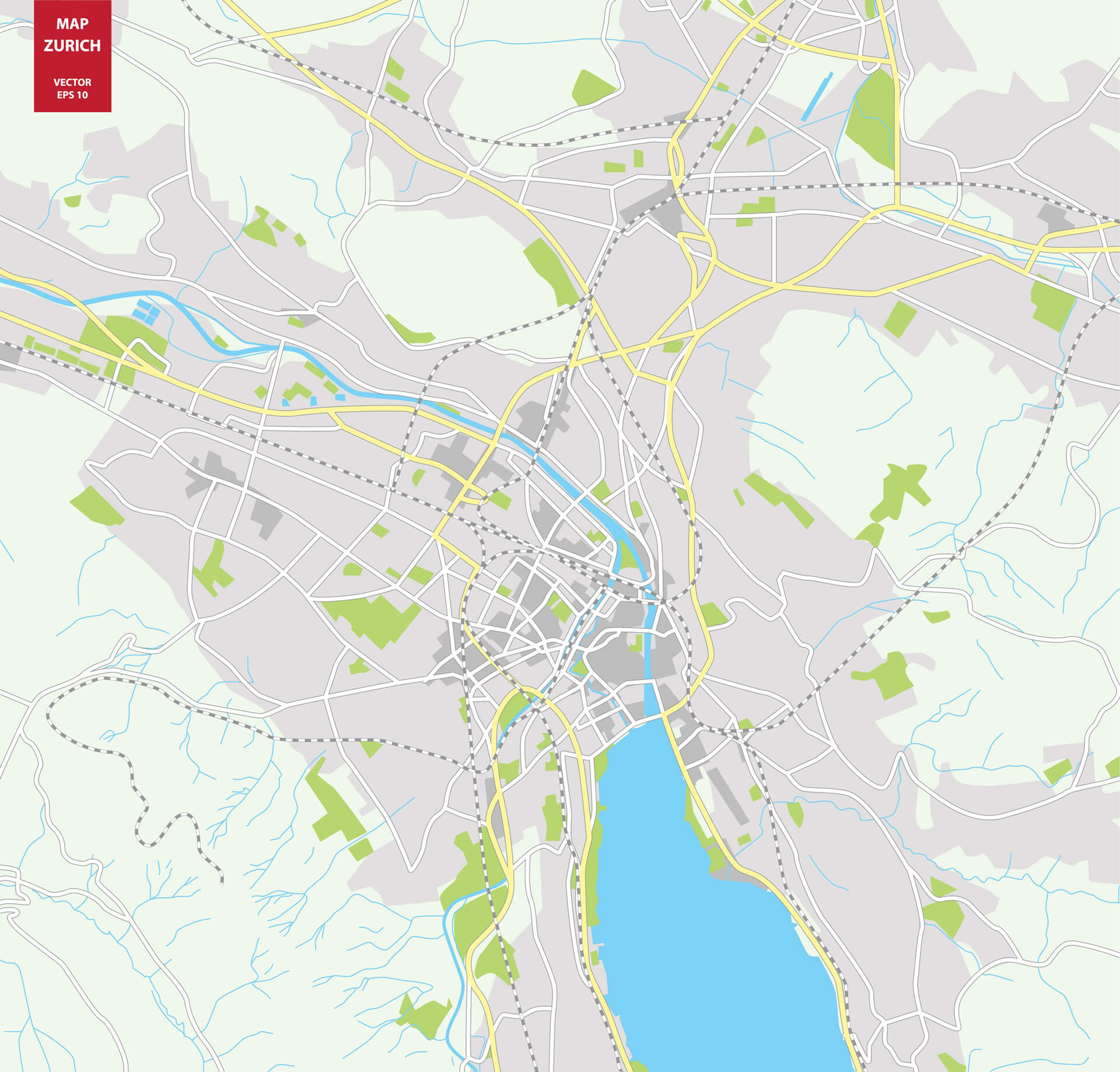 Plan de la ville de Zurich